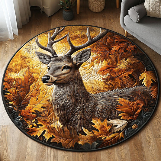 Autumn Deer WY1703071CL Quilted Round Mat
