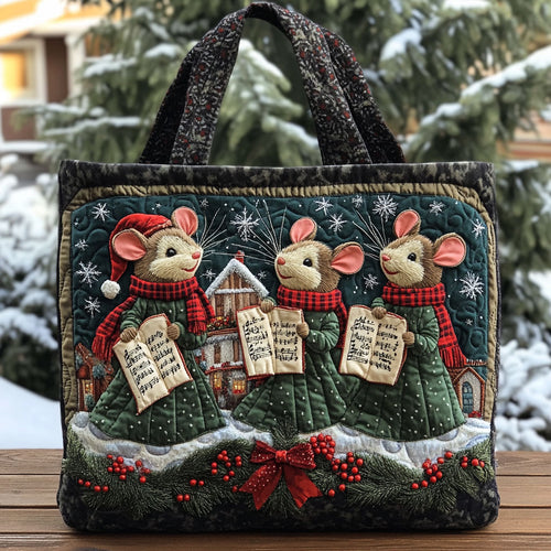 Cozy Mouse Christmas CW1311016CL Quilted Tote Bag