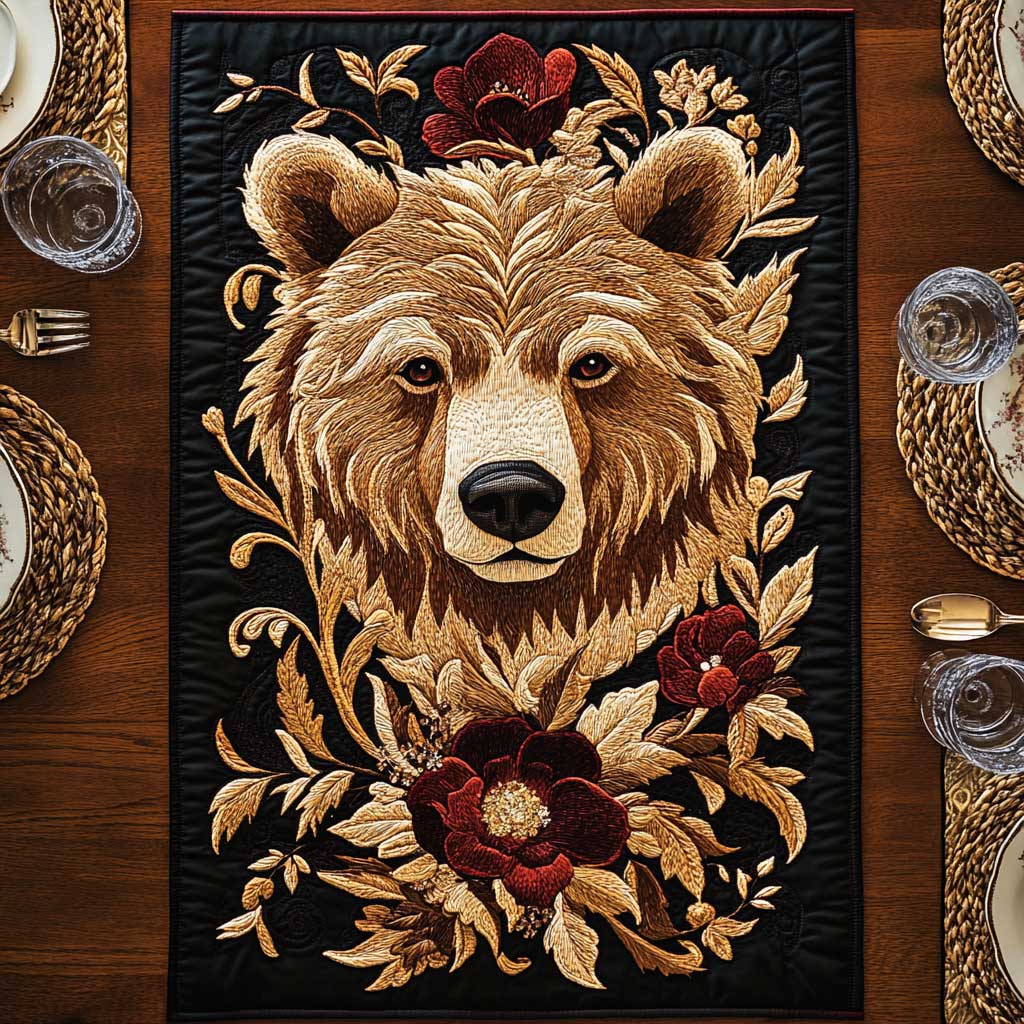 Dreamy Bear CQ2504017CL Quilted Table Runner