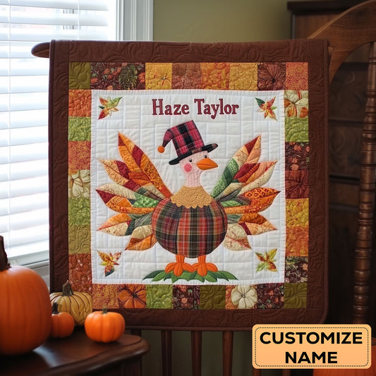 Turkey Time WN3107069CL Personalized Baby Quilt