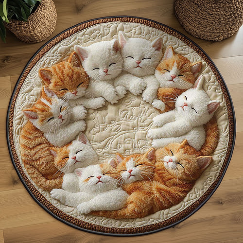 Cozy Cat Pile WN2203007CL Quilted Round Mat