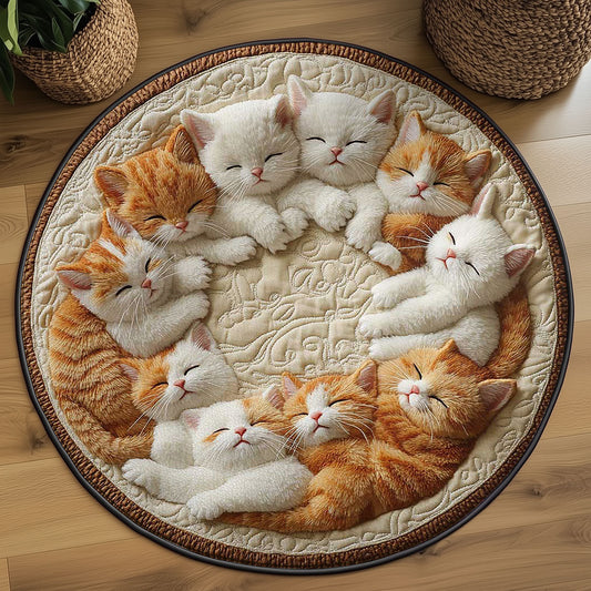 Cozy Cat Pile WN2203007CL Quilted Round Mat