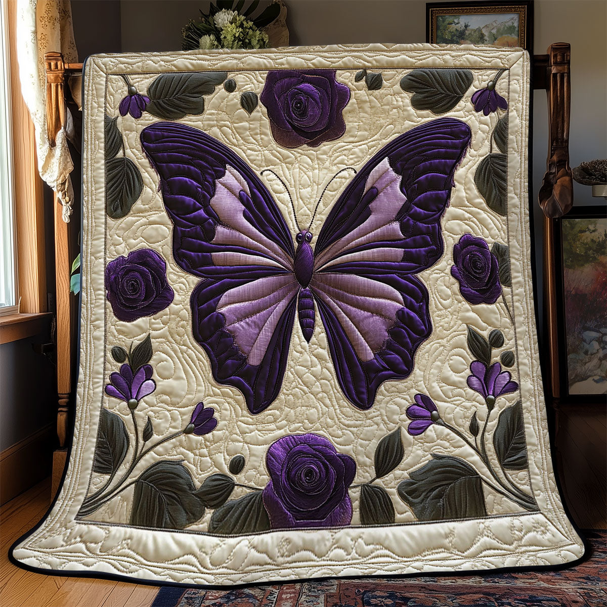 Purple Butterfly WJ1702018CL Quilt