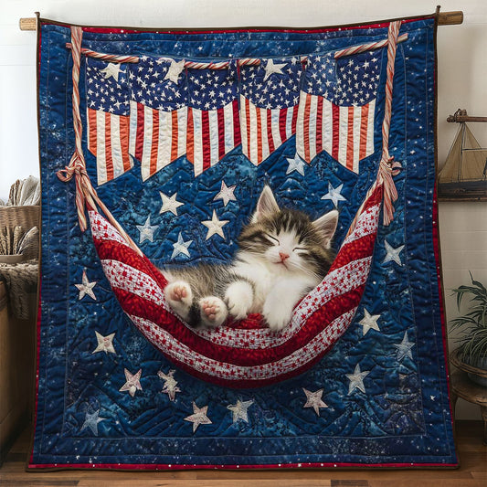 Stars And Stripes Cat WN0804036CL Quilt