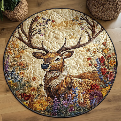 Woodland Majestic Deer WJ2304053CL Quilted Round Mat