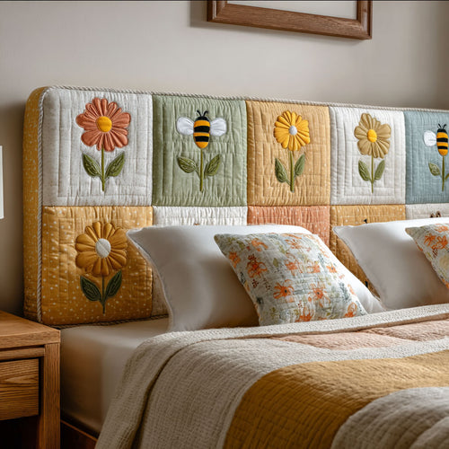 Floral Buzz CP3012045CL Quilted Headboard Slipcover