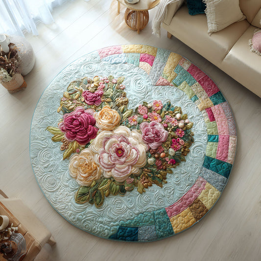 Floral Love Symphony CW1401082CL Quilted Round Mat