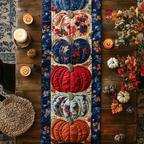 Pumpkin Field WN2307058CL Quilted Table Runner