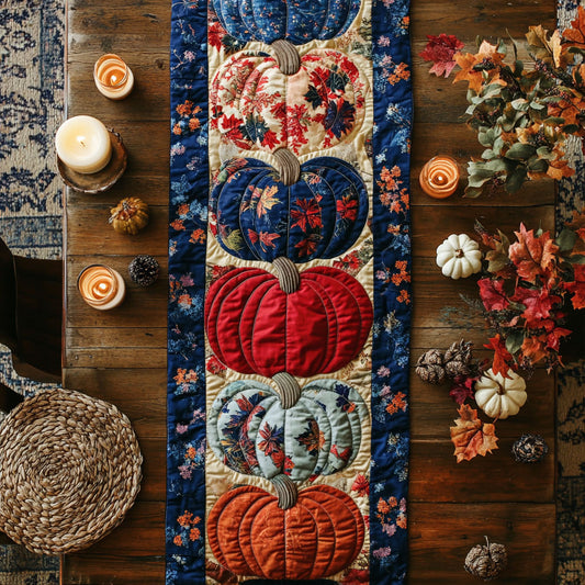 Pumpkin Field WN2307058CL Quilted Table Runner