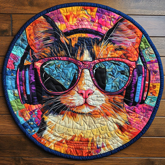 Neon Purrfection CP1405004CL Quilted Round Mat