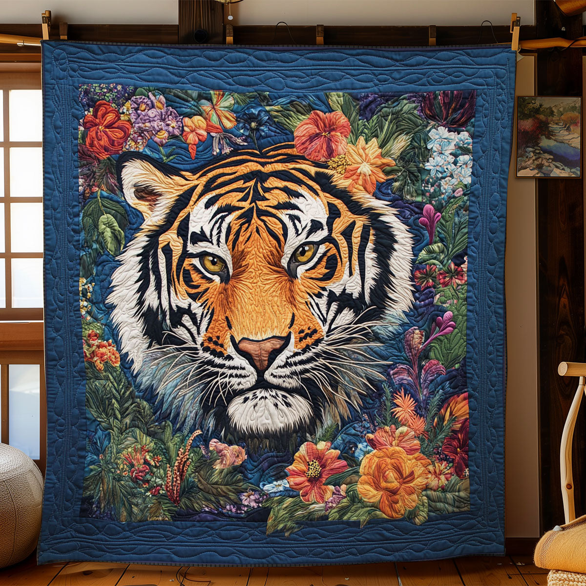 Tiger In Flower WY2301080CL Quilt