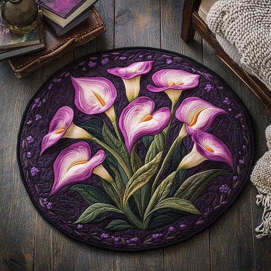 Calla Lilies And Light WN2503018CL Quilted Round Mat