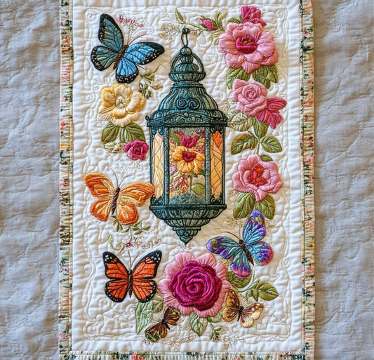 Blooming Lantern WP0705026CL Quilted Table Runner