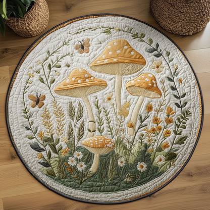 Forest Mushrooms WY2203074CL Quilted Round Mat