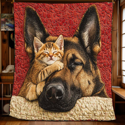 Snuggle Tabby Dog WP2502020CL Quilt