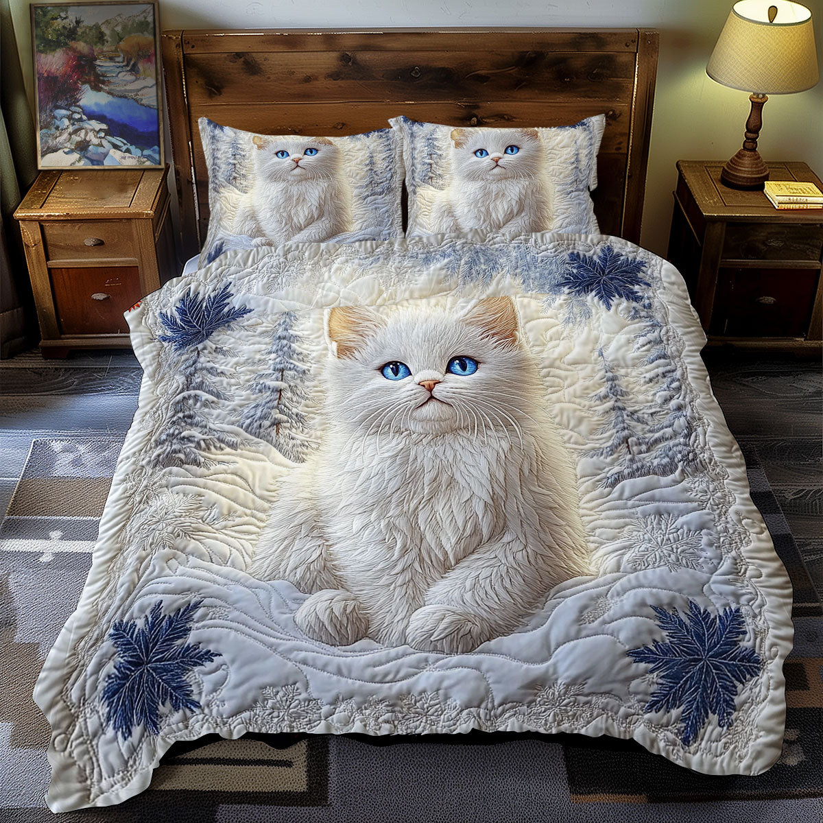 Snow White Kitten WY2612081CL Duvet Cover Set