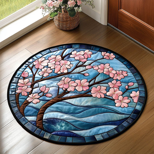 Sakura Flower WX2005040CL Quilted Round Mat