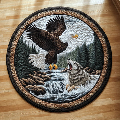 Battle In The Rapids WY2108026CL Quilted Round Mat