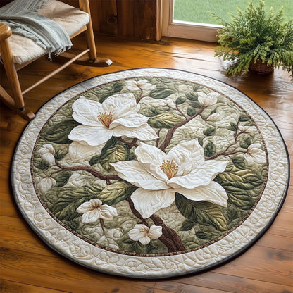 White Magnolia WY2203097CL Quilted Round Mat