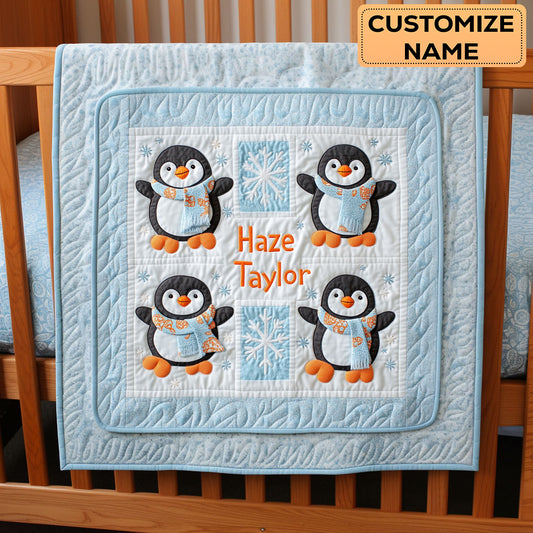 Penguin March WN2807109CL Personalized Baby Quilt
