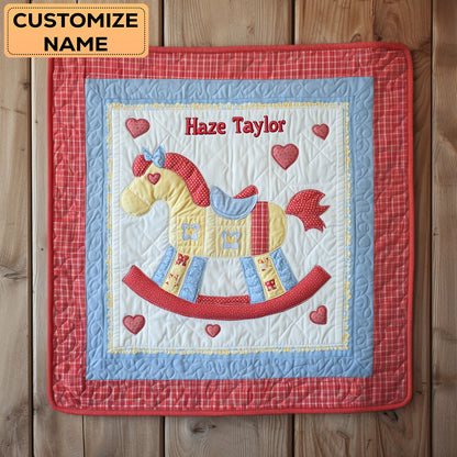 Rocking Horse Love WN0108038CL Personalized Baby Quilt