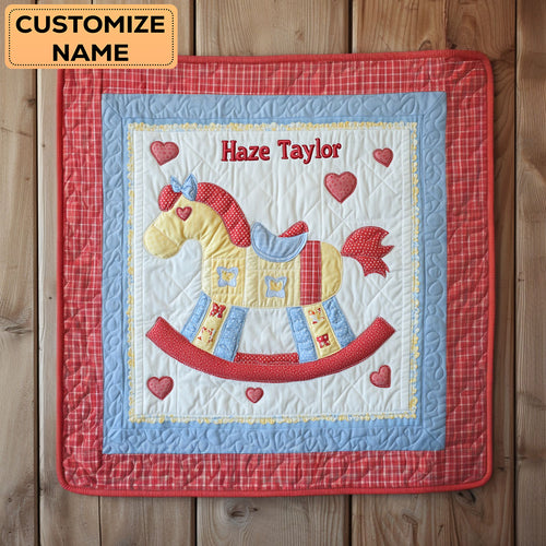 Rocking Horse Love WN0108038CL Personalized Baby Quilt