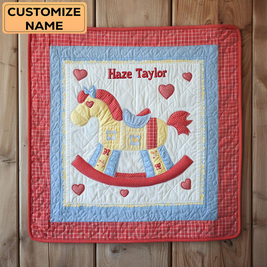 Rocking Horse Love WN0108038CL Personalized Baby Quilt
