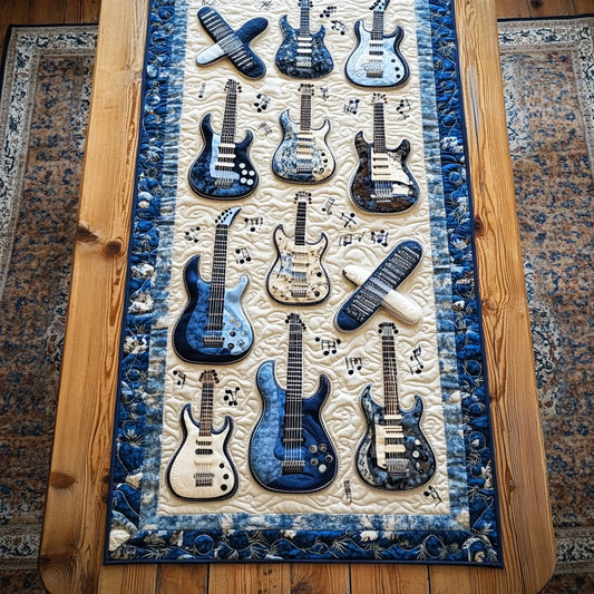 Guitar Blues WN0407103CL Quilted Table Runner