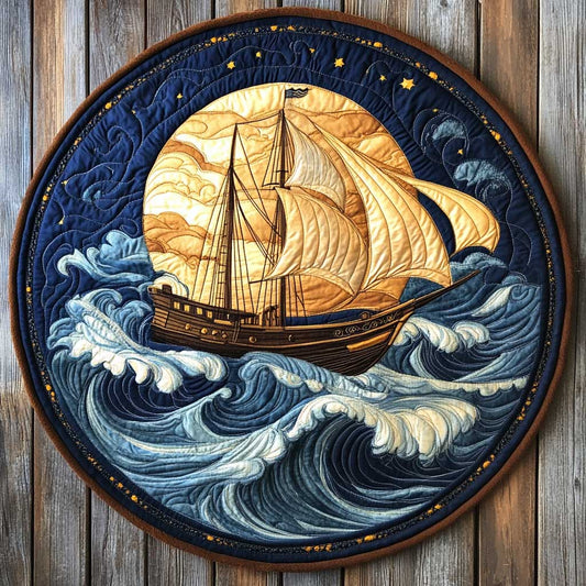 Night Trip CQ2404012CL Quilted Round Mat