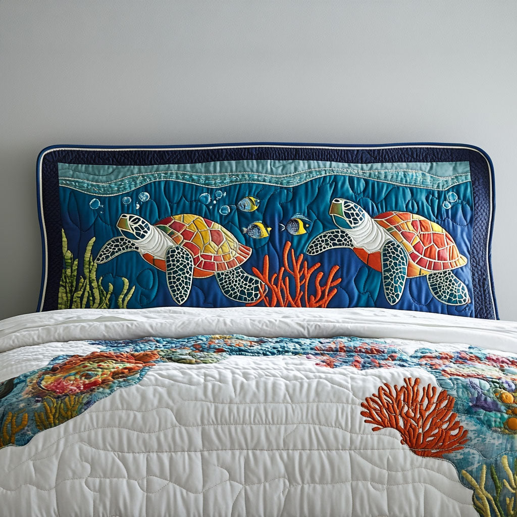 Sea Drift Turtle WN2312027CL Quilted Headboard Slipcover