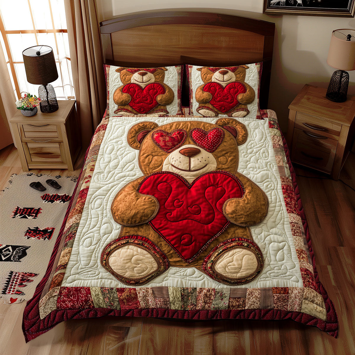 Sweetheart Teddy Bear WX2712103CL Duvet Cover Set