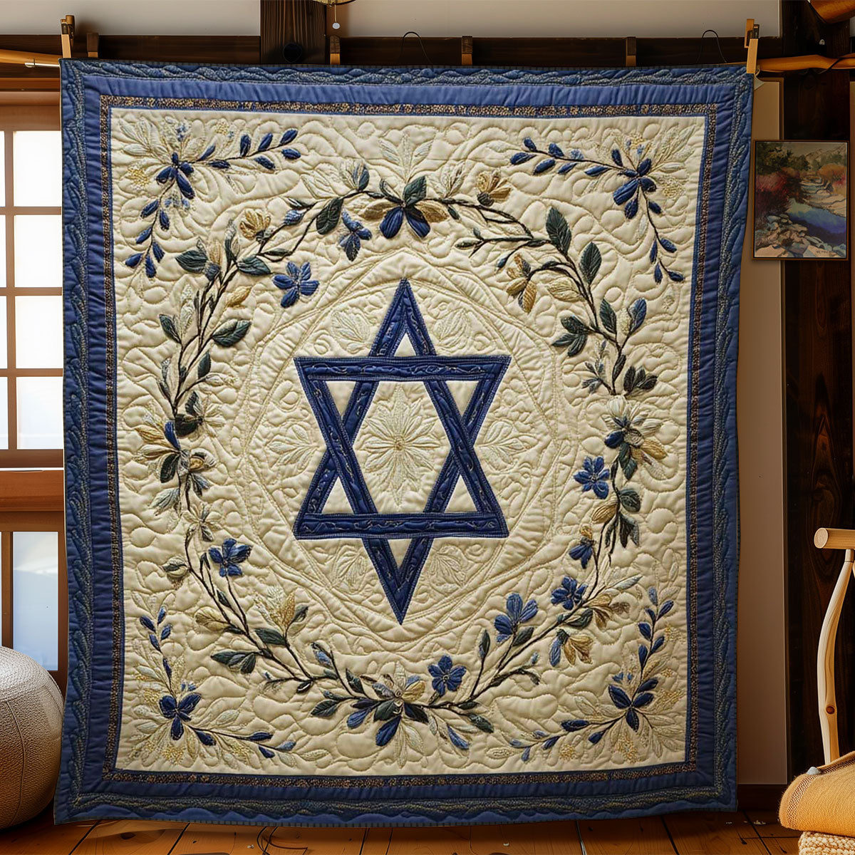 Elegant Jewish Star WN2203030CL Quilt