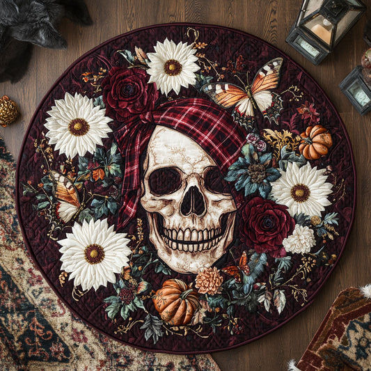 Enchanted Skull WN1308039CL Quilted Round Mat