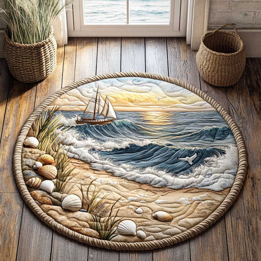 Sea Vestiges CQ2205018CL Quilted Round Mat