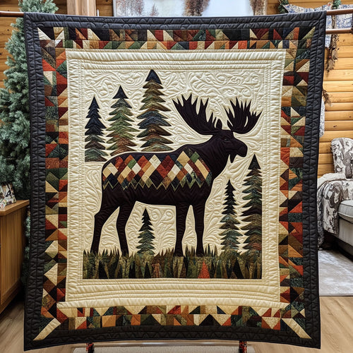 Geometric Moose WY1108017CL Quilt