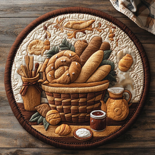 Homemade Bread CQ2805035CL Quilted Round Mat