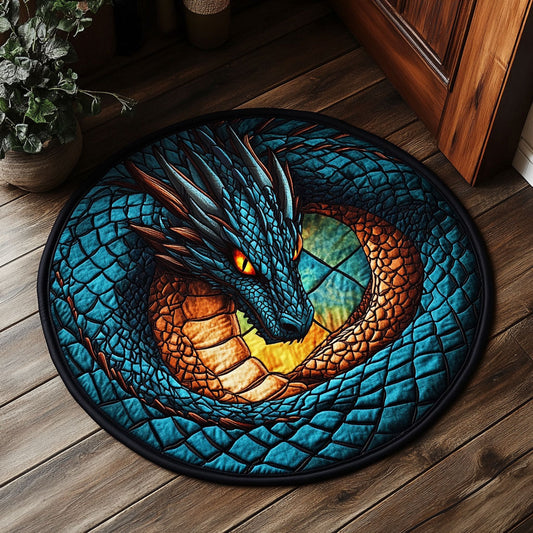Fireside Dragon CM2605013CL Quilted Round Mat