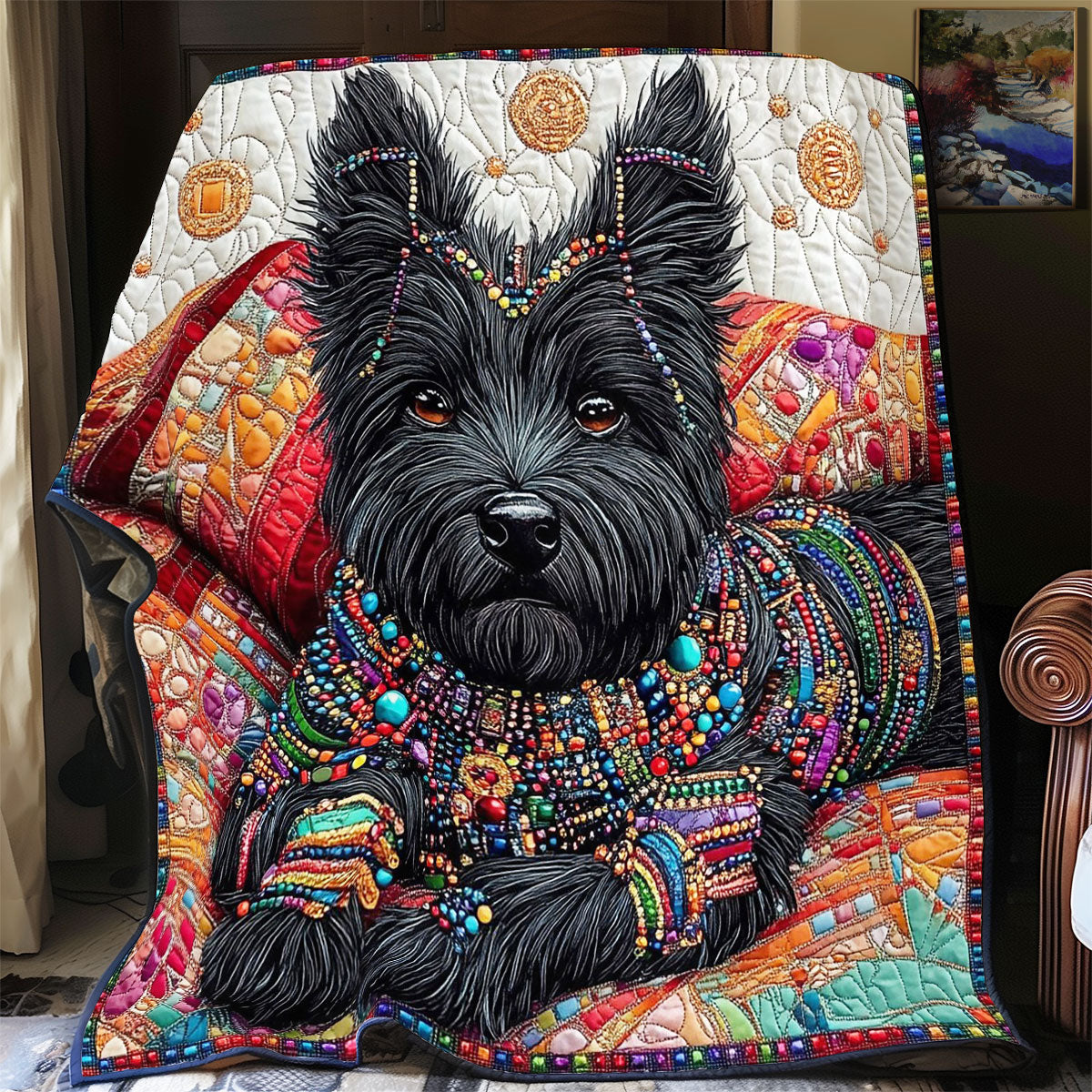 Colorful Skye Terrier WY0801011CL Quilt