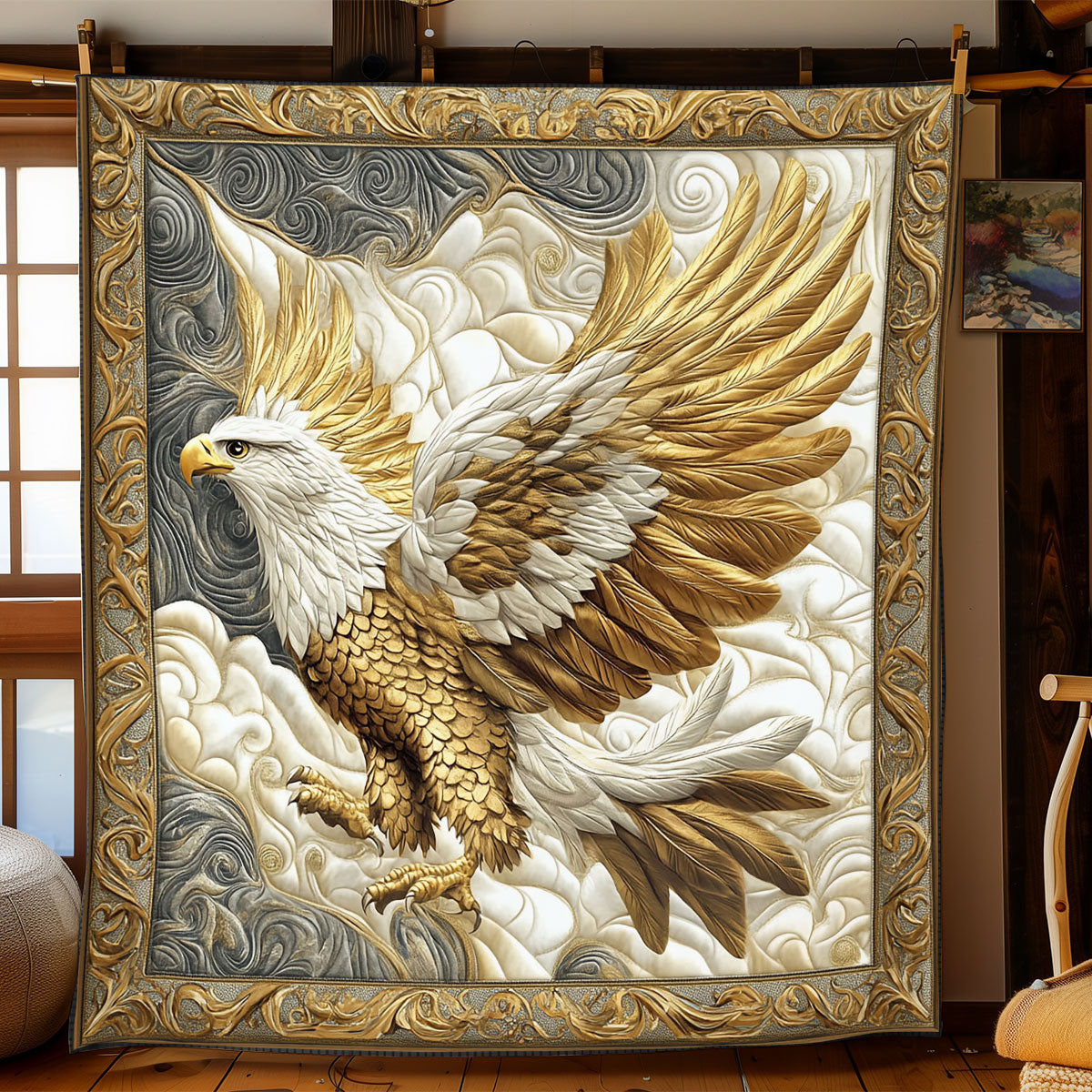 Fierce White Eagle WJ3112012CL Quilt