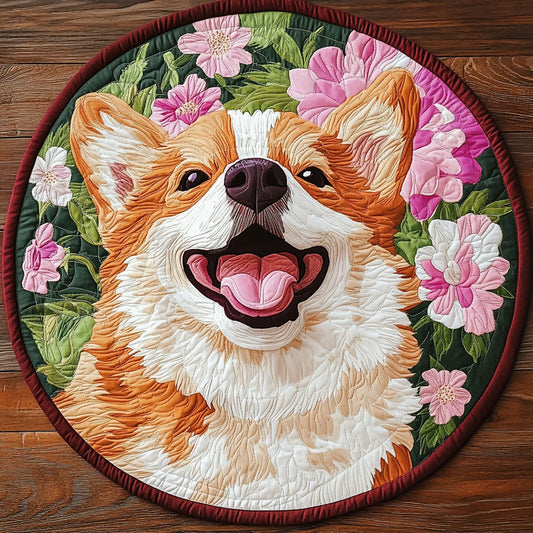 Smile Puppy CP2305004CL Quilted Round Mat