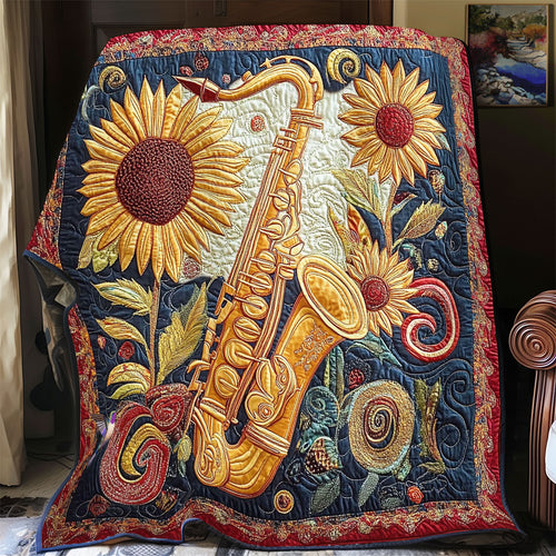 Sunflower And Saxophone WY2512028CL Quilt