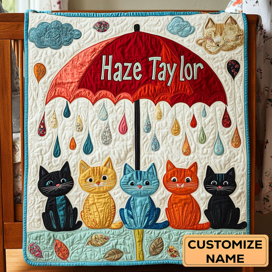Cats In Rain WN3107010CL Personalized Baby Quilt