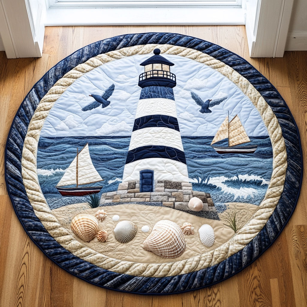 Lighthouse In Normal Day DH0410019CL Quilted Round Mat