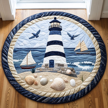 Lighthouse In Normal Day DH0410019CL Quilted Round Mat