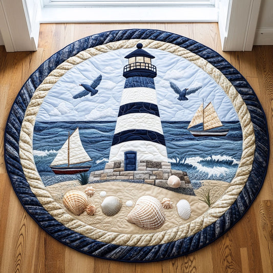 Lighthouse In Normal Day DH0410019CL Quilted Round Mat
