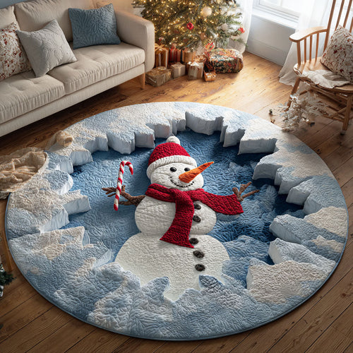 Snowman Cheer CW1111051CL Quilted Round Mat