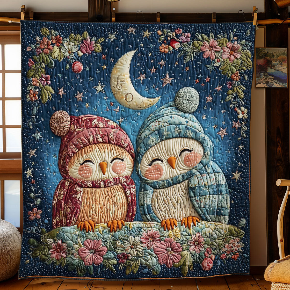 Owl In Beautiful Night WY2001094CL Quilt