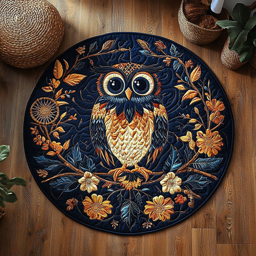 Midnight Forest Owl WY3006116CL Quilted Round Mat