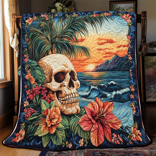 Skull Tropical Island WP0201046CL Quilt