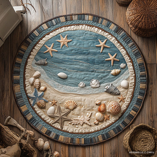 Tidepool Treasures WY0107034CL Quilted Round Mat